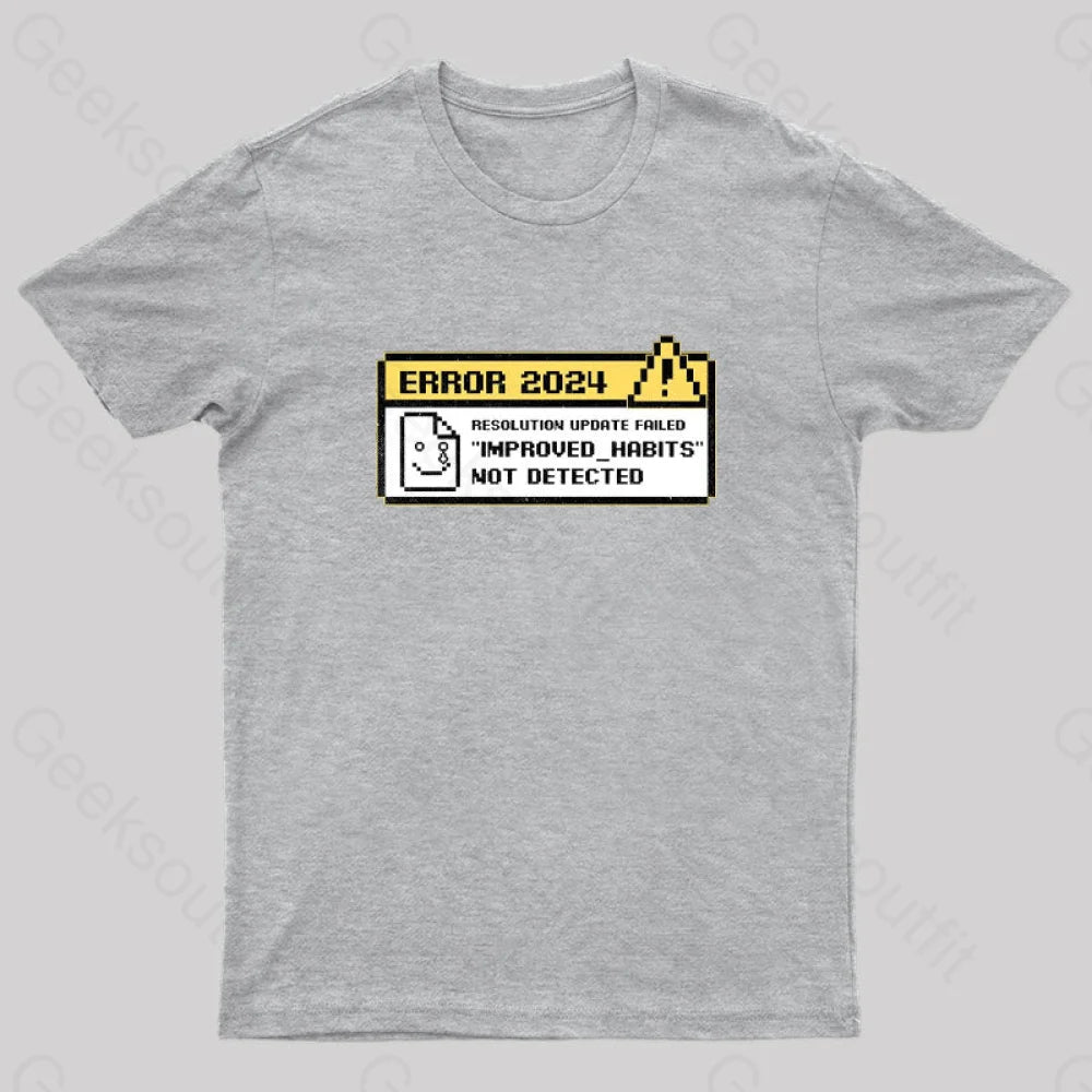 Resolutions 2024 Nerd T-Shirt Grey / S