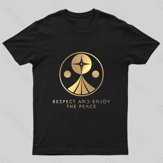 Respect And Enjoy The Peace Nerd T-Shirt Black / S