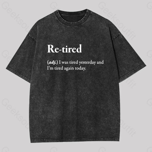 Retired Definition Geek Washed T-Shirt Black / S