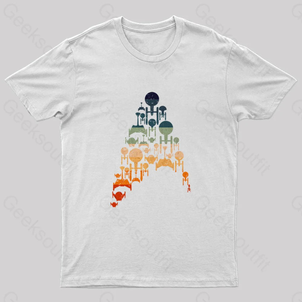 Retro Cosmic Voyage Nerd T-Shirt White / S Yc