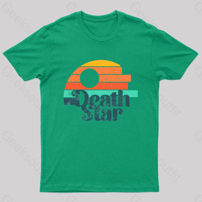 Retro Death Star Geek T-Shirt Green / S