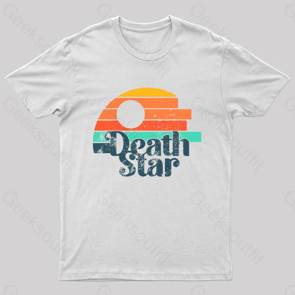 Retro Death Star Geek T-Shirt White / S