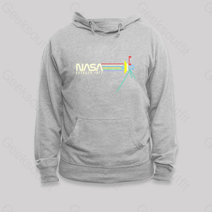 Retro Nasa Voyager Spacecraft Hoodie Grey / S