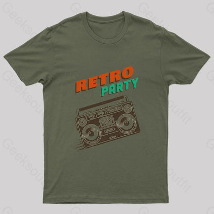 Retro Party Nerd T-Shirt Army Green / S