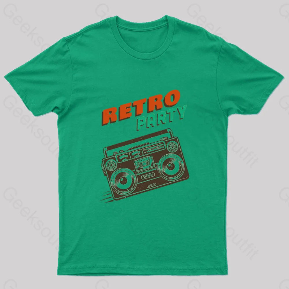 Retro Party Nerd T-Shirt Green / S