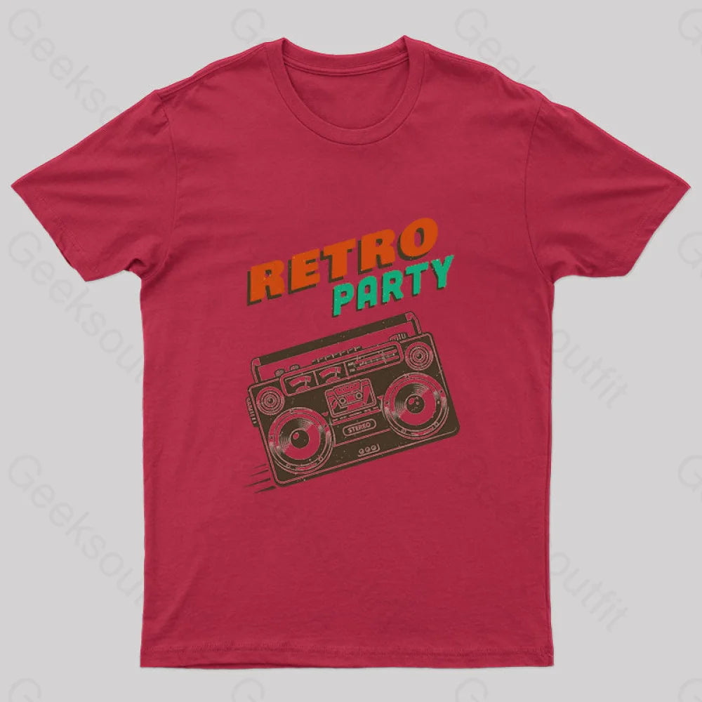 Retro Party Nerd T-Shirt Red / S