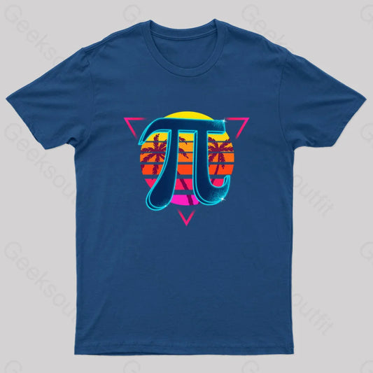 Retro Pi Day Geek T-Shirt Navy / S