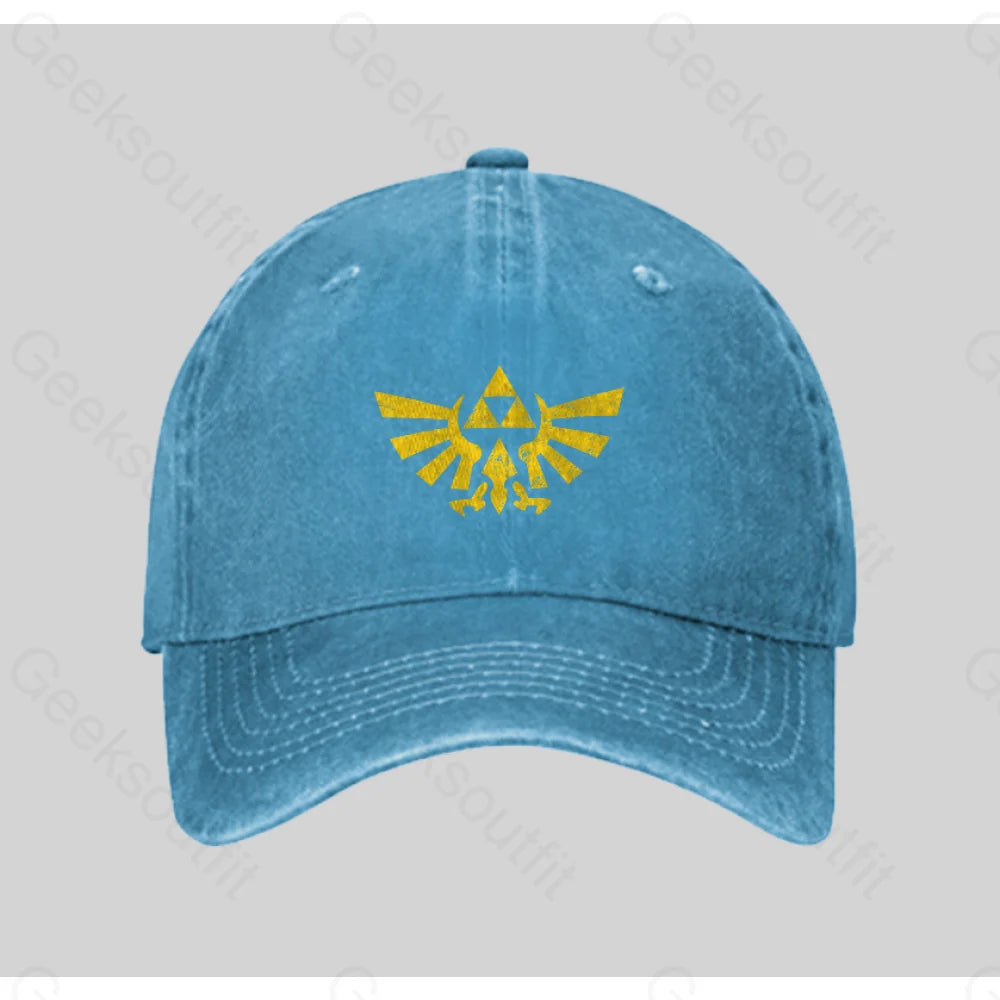 Retro Zelda Element Washed Vintage Baseball Cap Blue