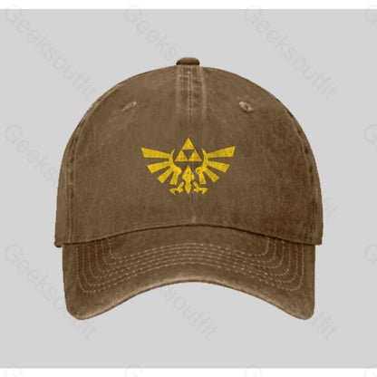 Retro Zelda Element Washed Vintage Baseball Cap Natural