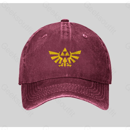 Retro Zelda Element Washed Vintage Baseball Cap Red