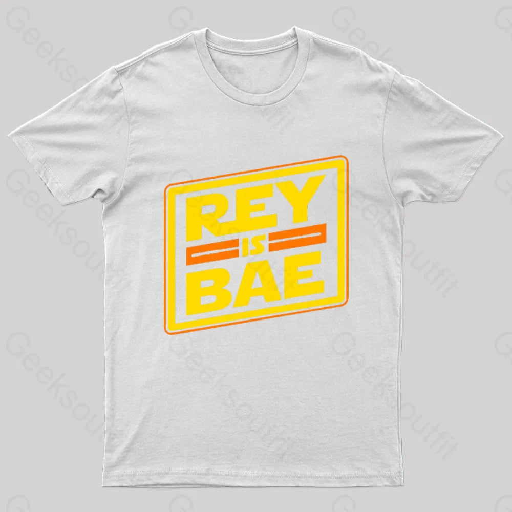 Rey Is Bae Geek T-Shirt White / S