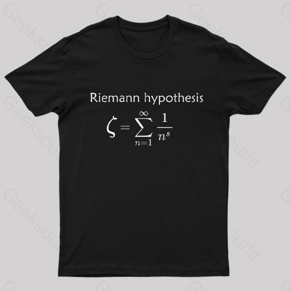 Riemann Hypothesis Mathematical Conjecture T-Shirt Black / S