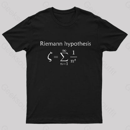 Riemann Hypothesis Mathematical Conjecture T-Shirt Black / S