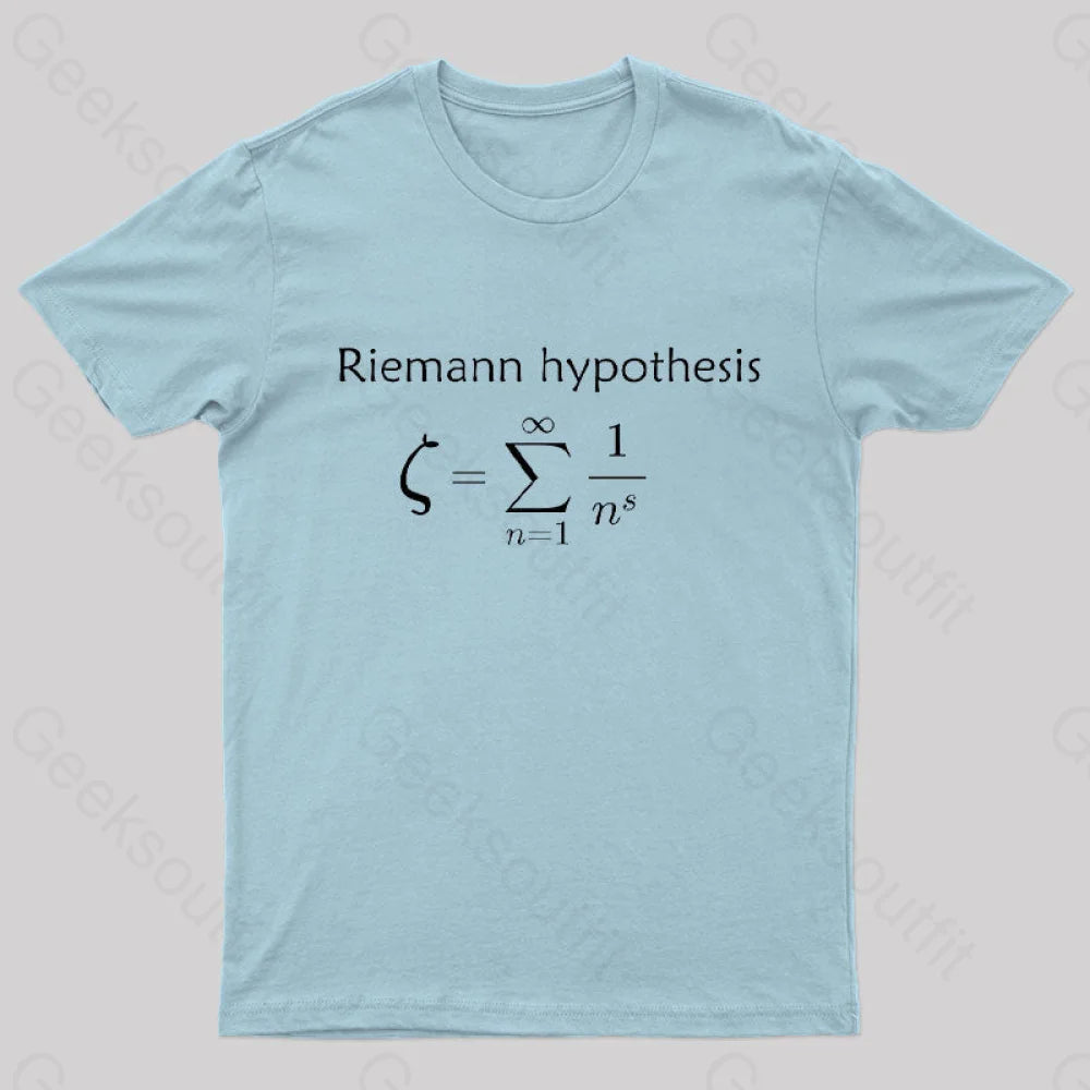 Riemann Hypothesis Mathematical Conjecture T-Shirt Light Blue / S