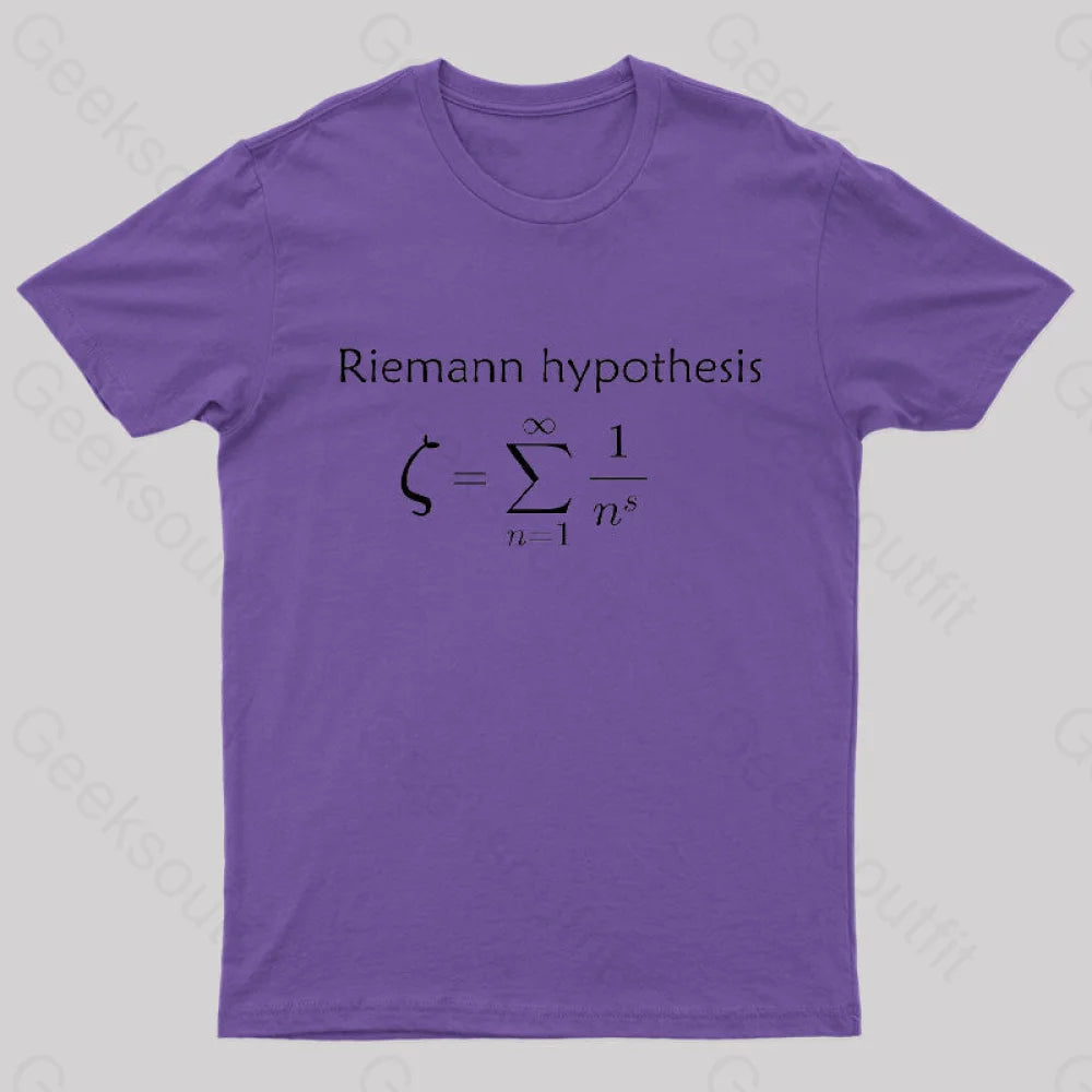 Riemann Hypothesis Mathematical Conjecture T-Shirt Purple / S