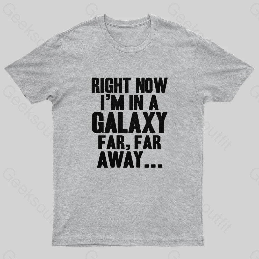 Right Now I’m In A Galaxy Far Geek T-Shirt Grey / S