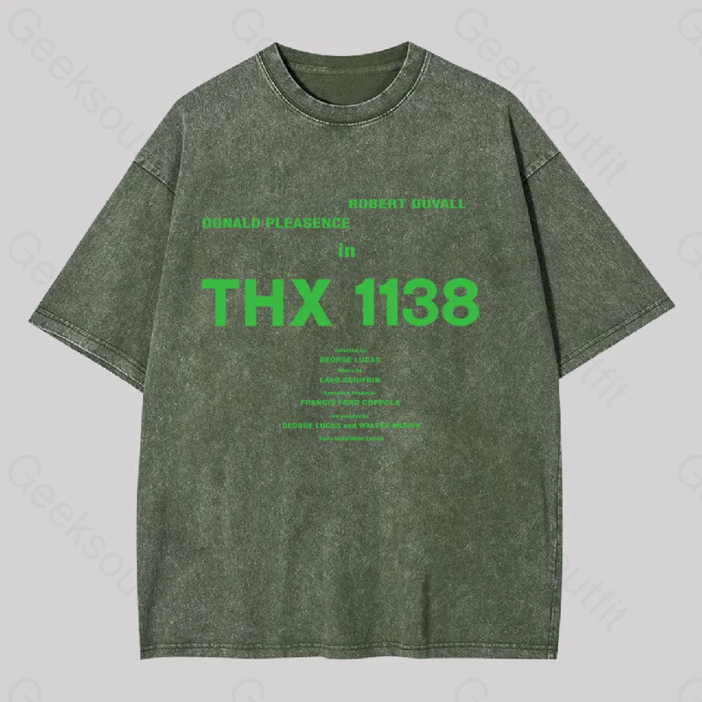 Robert Duvall Donald Pleasence In Thx 1138 Washed T-Shirt Army Green / S Yc