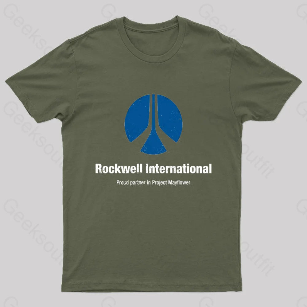 Rockwell International (Aged Look) T-Shirt Army Green / S