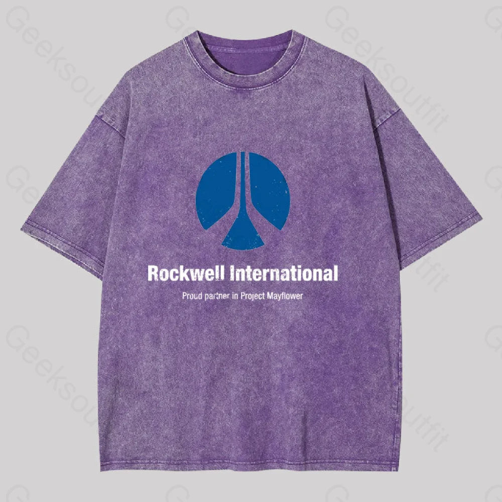 Rockwell International Close Encounters Washed T-Shirt Purple / S