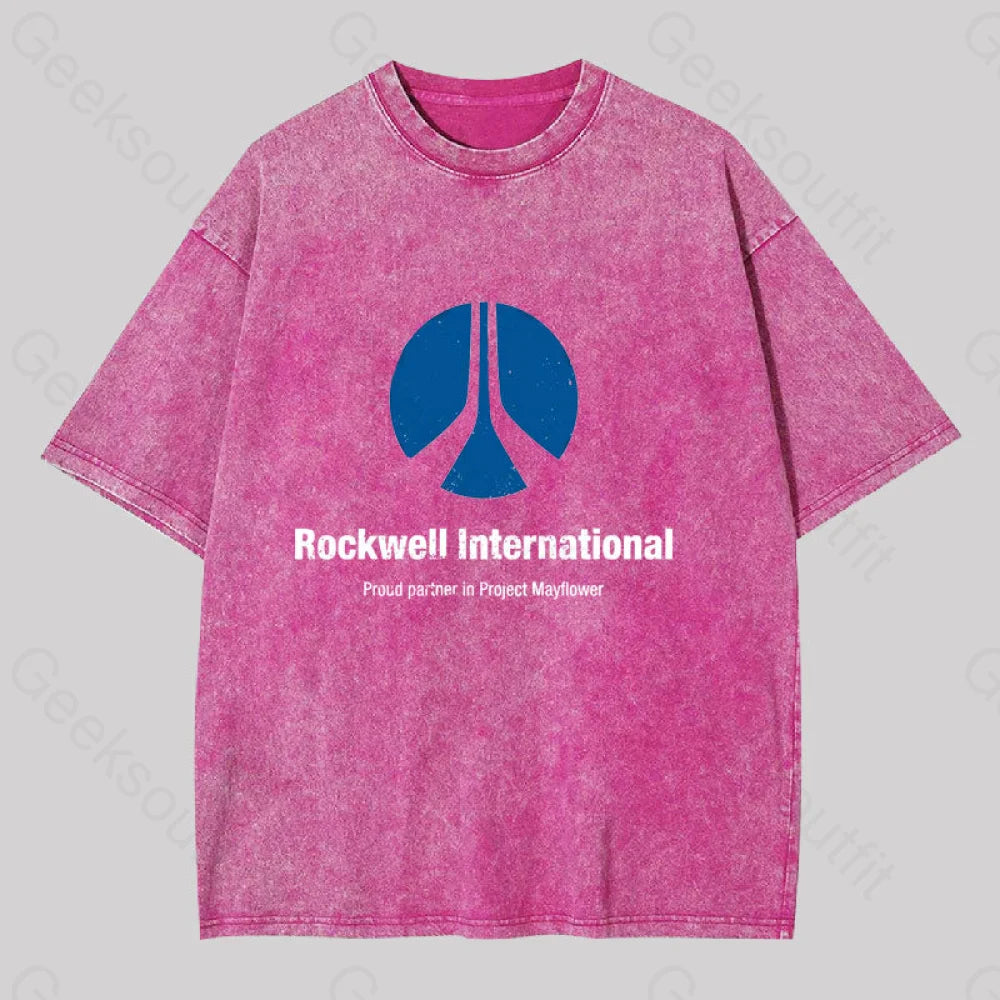 Rockwell International Close Encounters Washed T-Shirt Rose Red / S