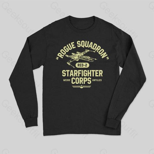 Rogue Squadron Wedge Antilles Long Sleeve T-Shirt Black / S