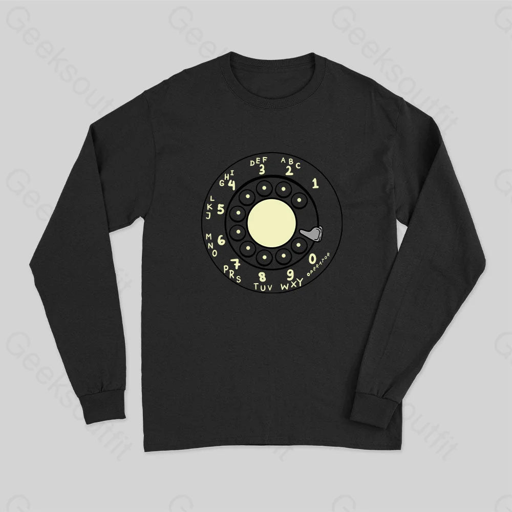 Rotary Dial Long Sleeve T-Shirt Black / S