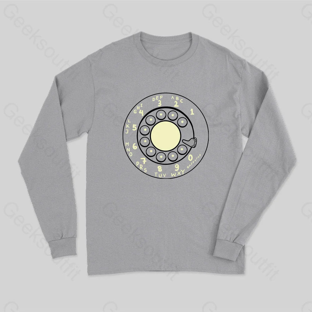 Rotary Dial Long Sleeve T-Shirt Grey / S