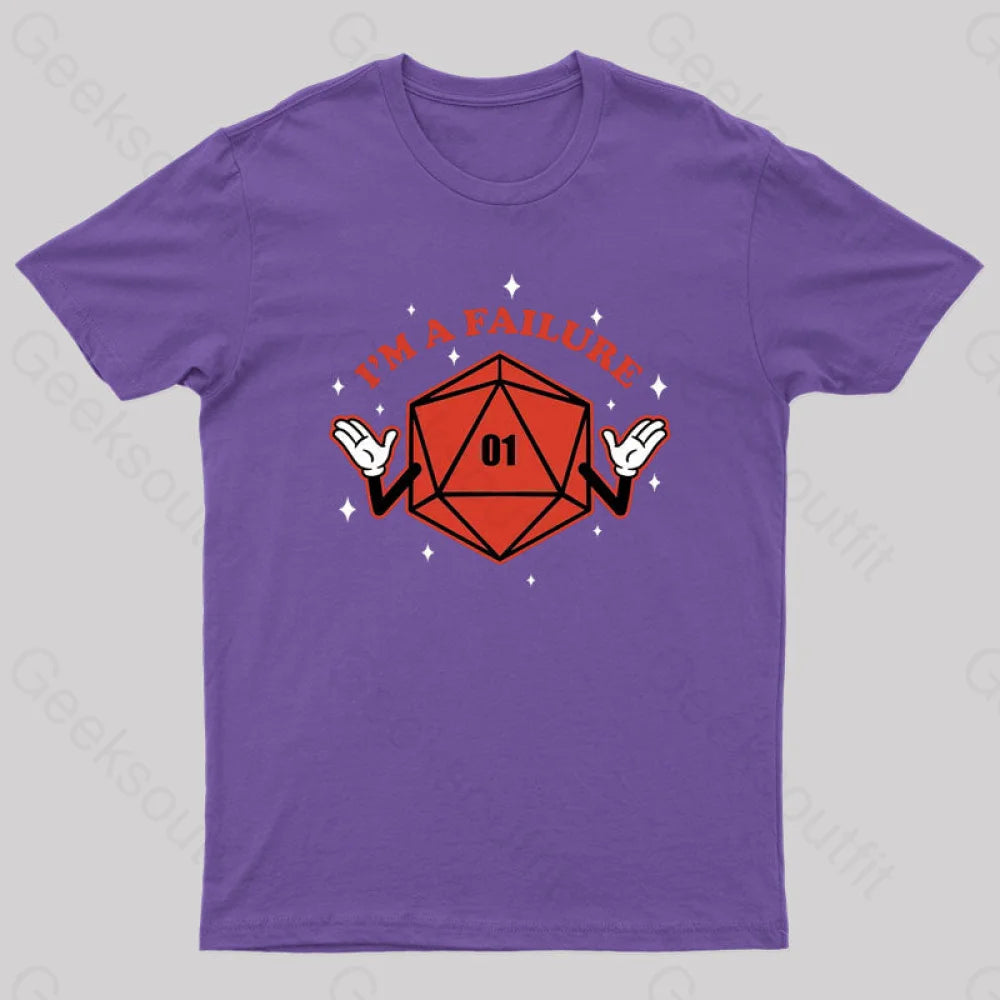 Rpg - I’m A Failure Geek T-Shirt Purple / S