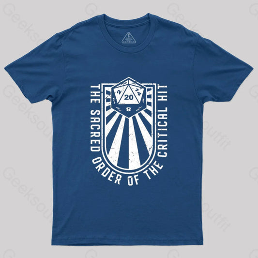 Rpg - The Sacred Order Of The Critical Hit T-Shirt Navy / S