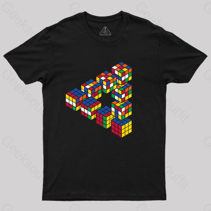 Rubiks Triangle T-Shirt Black / S