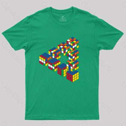 Rubiks Triangle T-Shirt Green / S