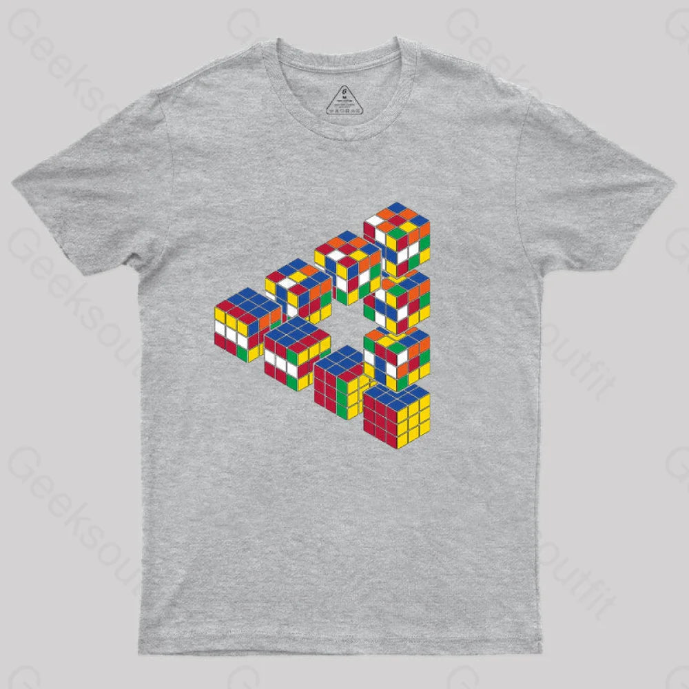 Rubiks Triangle T-Shirt Grey / S