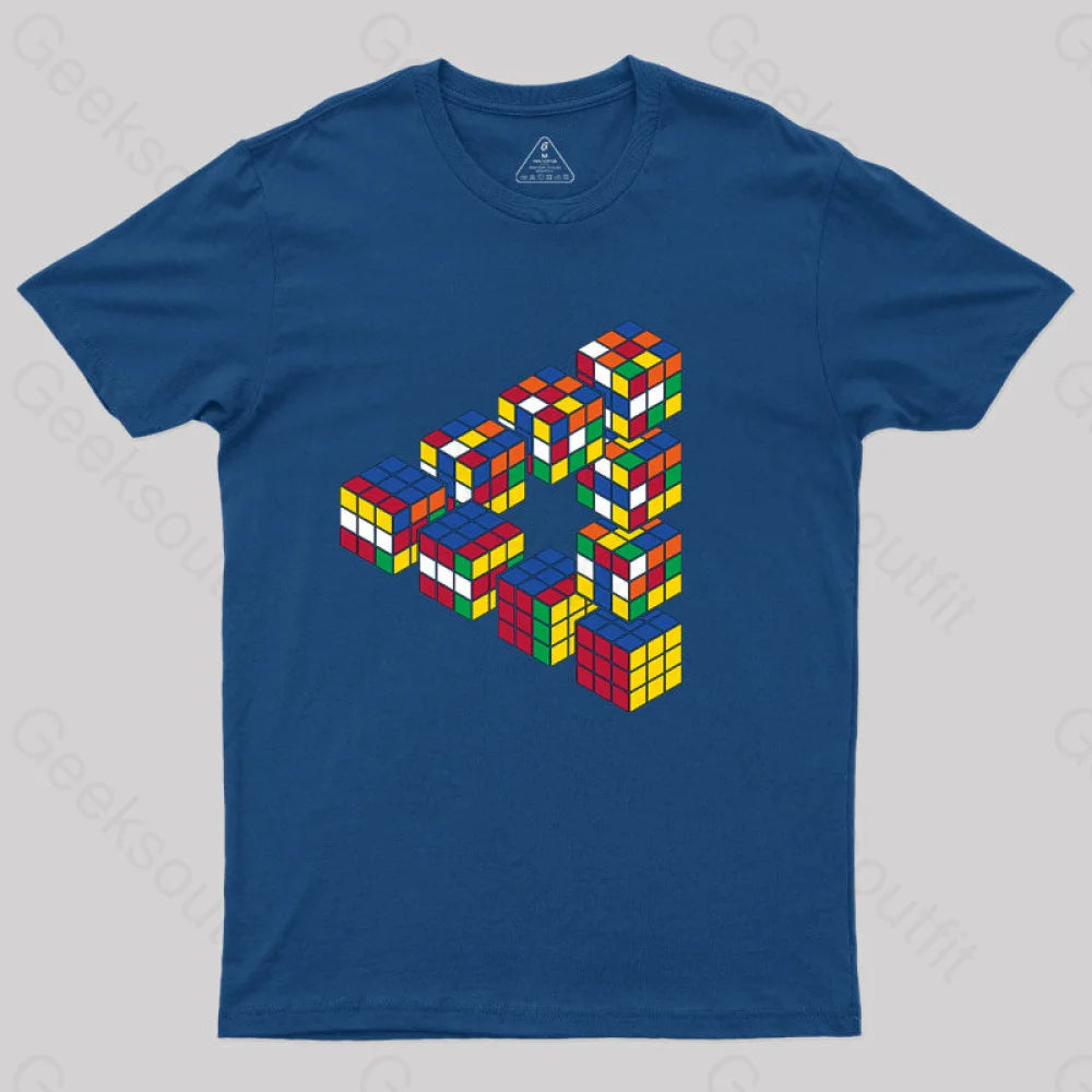 Rubiks Triangle T-Shirt Navy / S