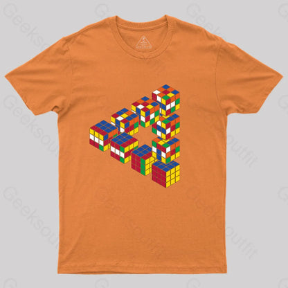 Rubiks Triangle T-Shirt Orange / S