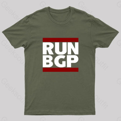 Run Bgp Geek T-Shirt Army Green / S