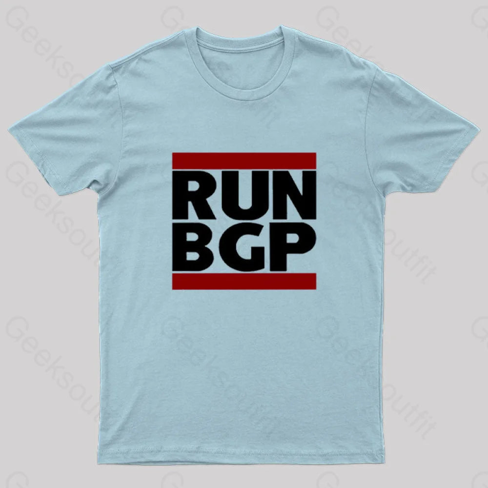 Run Bgp Geek T-Shirt Light Blue / S