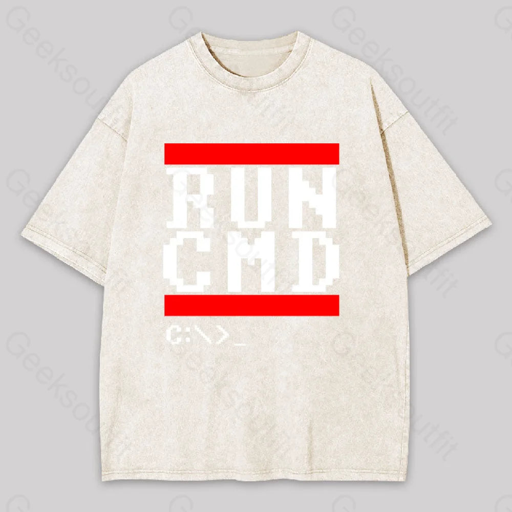 Run Cmd It Washed T-Shirt Apricot / S