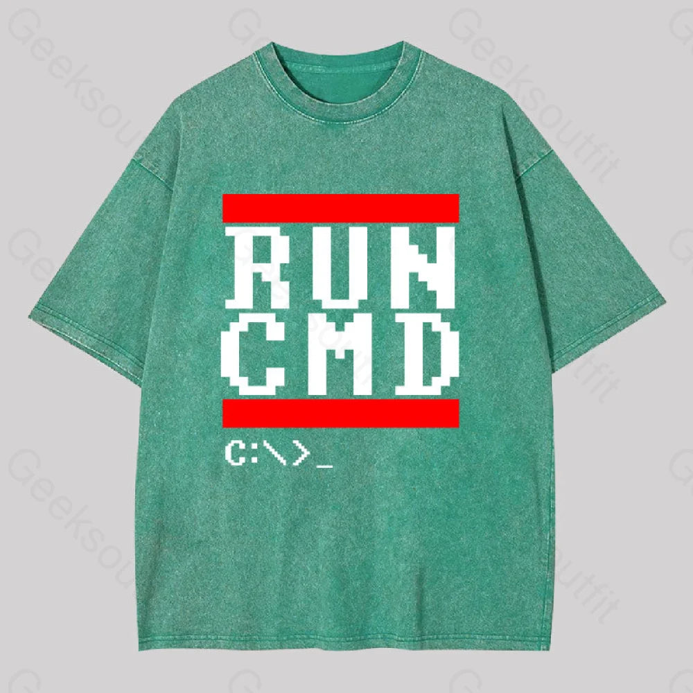 Run Cmd It Washed T-Shirt Grass Green / S