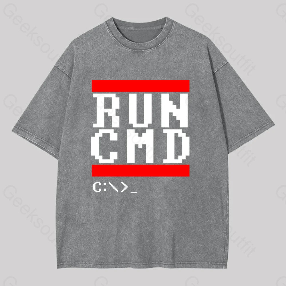 Run Cmd It Washed T-Shirt Grey / S