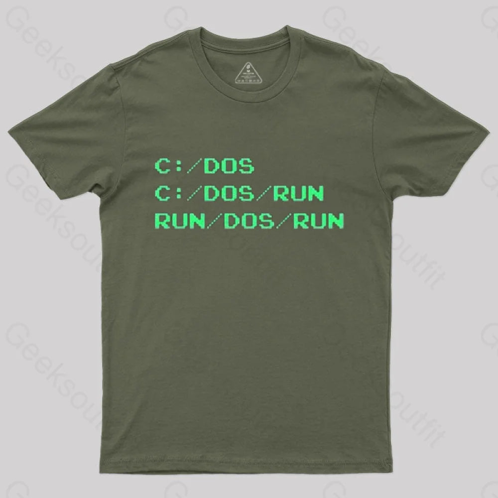 Run/Dos/Run Nerd T-Shirt Army Green / S