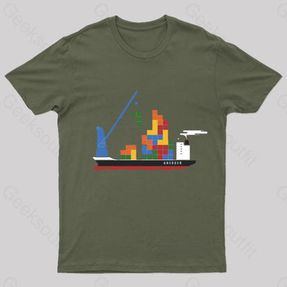 Russian Cargo Nerd T-Shirt Army Green / S