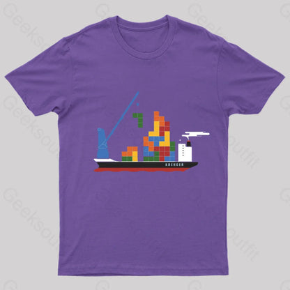 Russian Cargo Nerd T-Shirt Purple / S