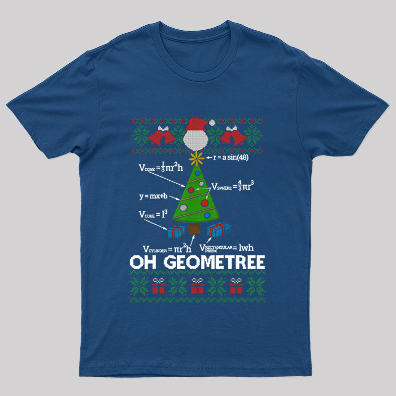 Funny Math Geometry Christmas Tree Geometree T-Shirt