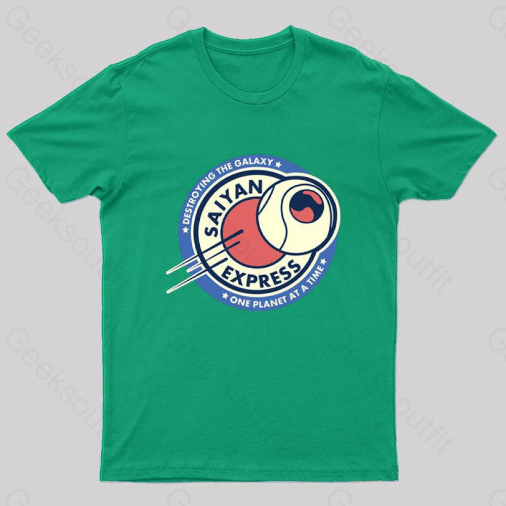 Saiyan Express Nerd T-Shirt Green / S