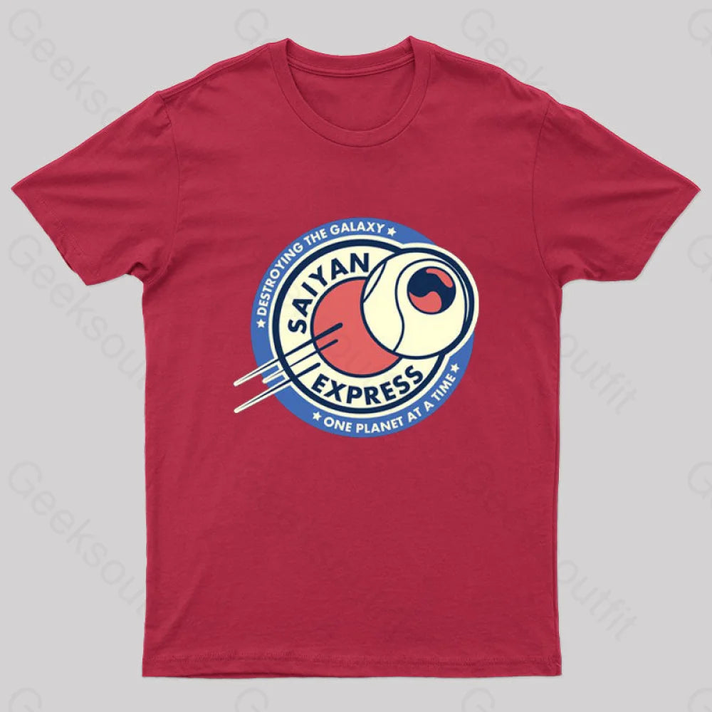 Saiyan Express Nerd T-Shirt Red / S