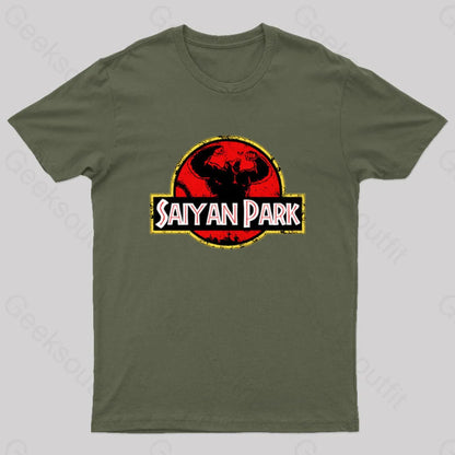 Saiyan Park Geek T-Shirt Army Green / S