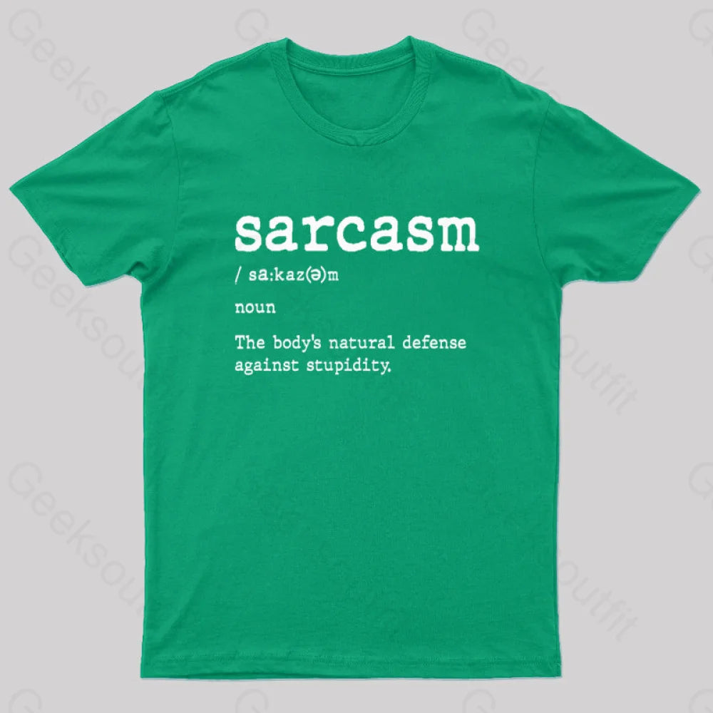 Sarcasm Definition Geek T-Shirt Green / S