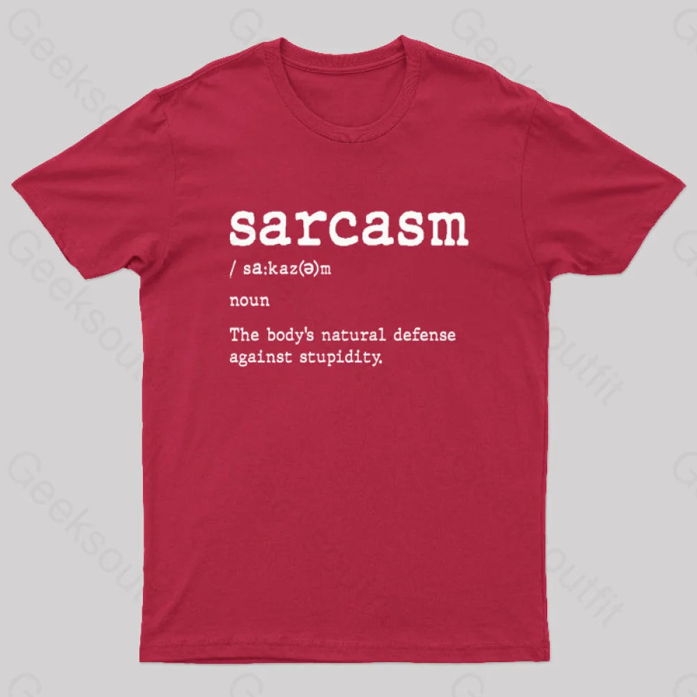 Sarcasm Definition Geek T-Shirt Red / S