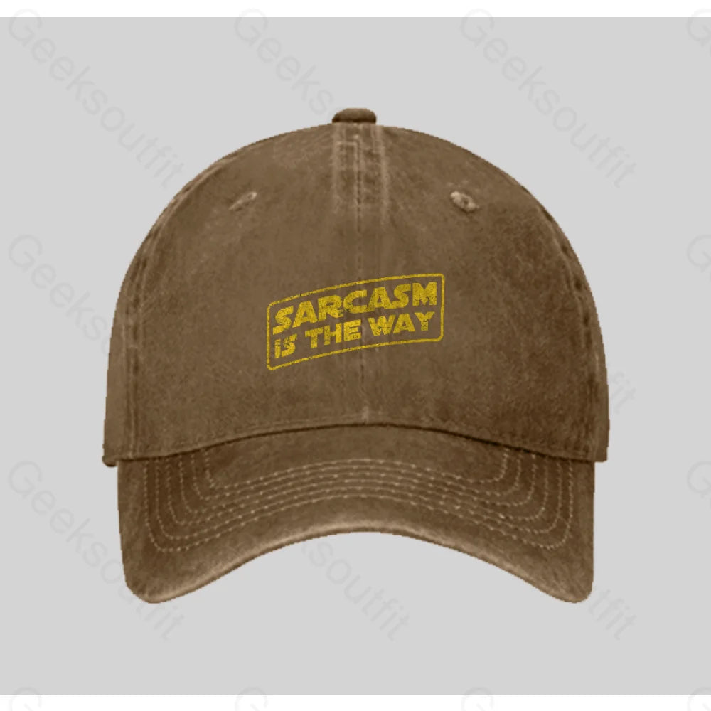 Sarcasm Is The Way Washed Vintage Baseball Cap Natural