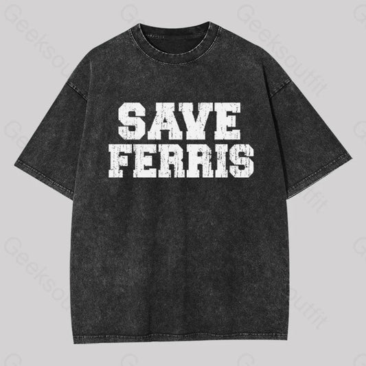 Save Ferris Geek Washed T-Shirt Black / S